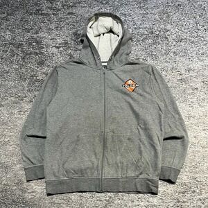Volcom Zip Up Hoodie Mens Large Gray Vintage Y2K‎ Skater Double Sided Sweatshirt